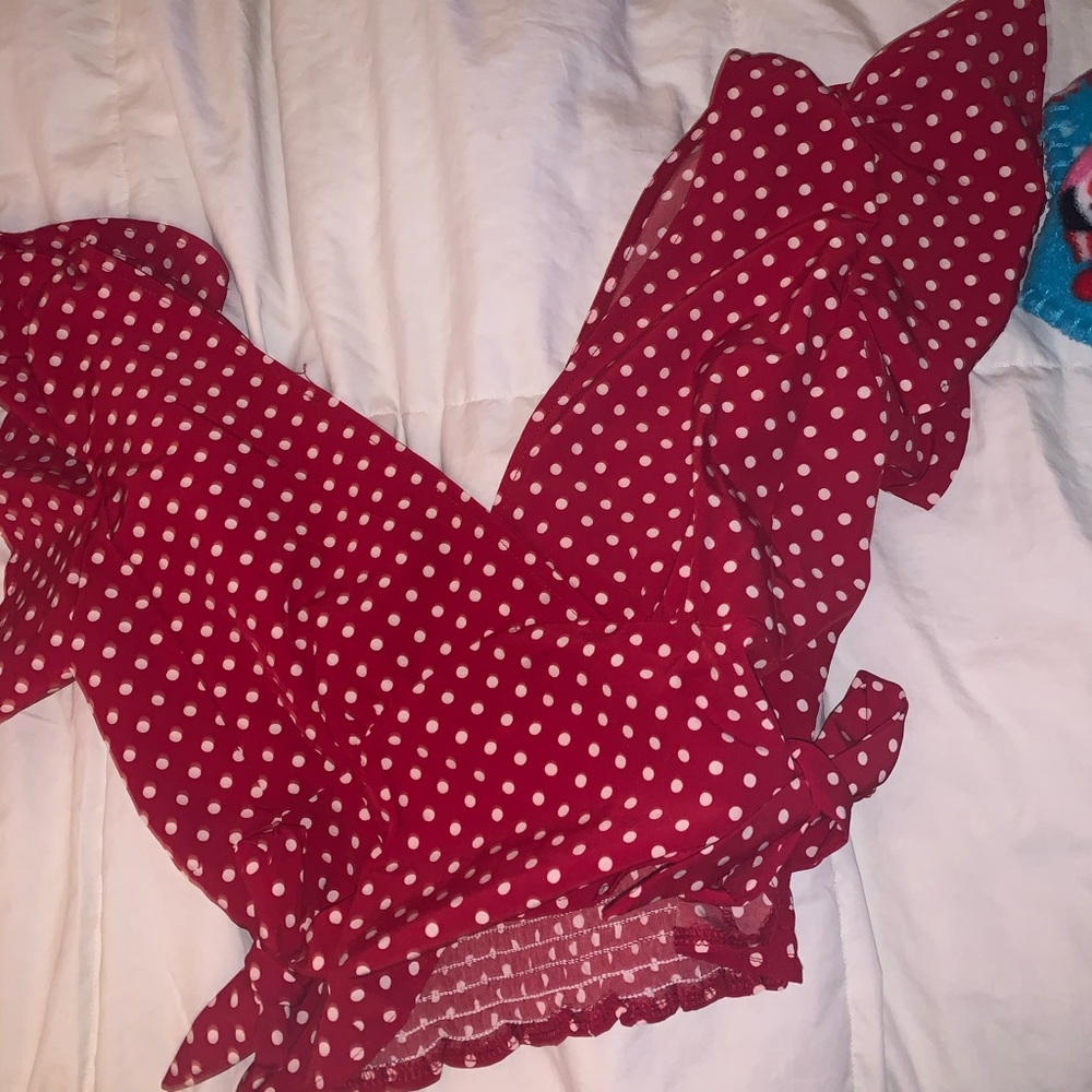 S Knot Detail Polka Dot Blouse